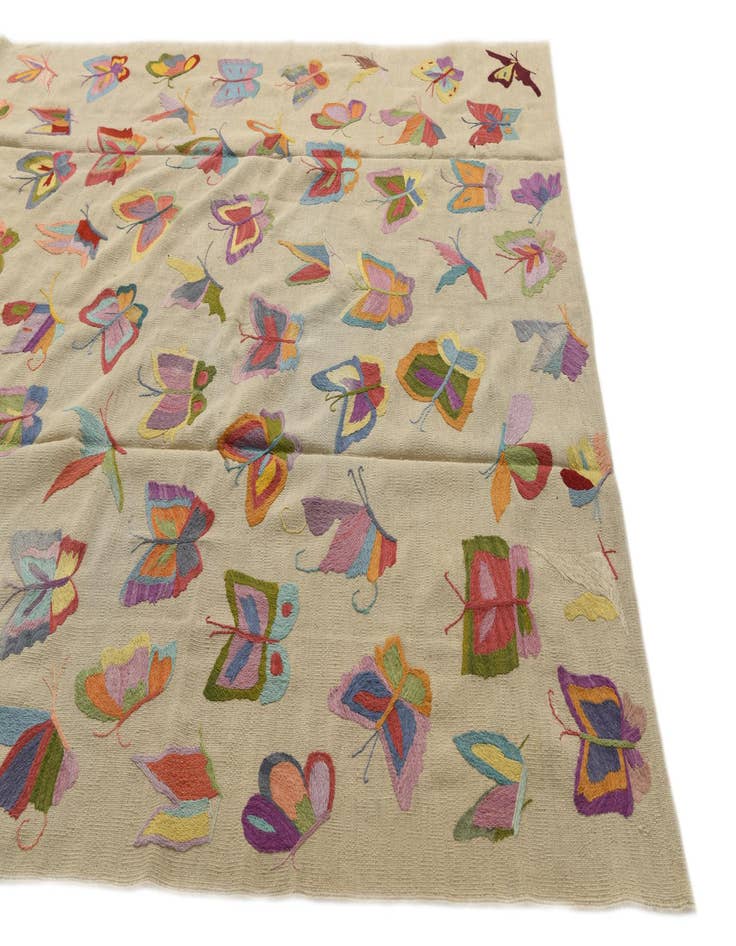 Detail image of  6' 7 x 9' 2  Hand Woven Kilim Suzani Wool Rug