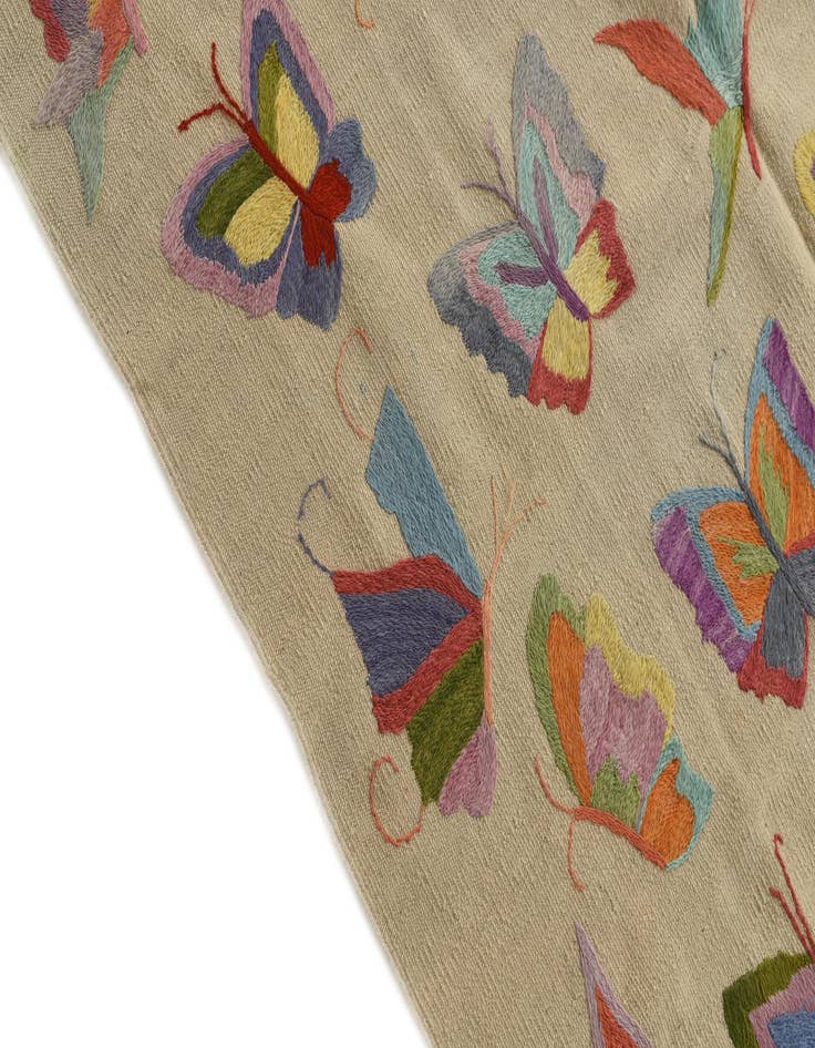 Detail image of  6' 7 x 9' 2  Hand Woven Kilim Suzani Wool Rug