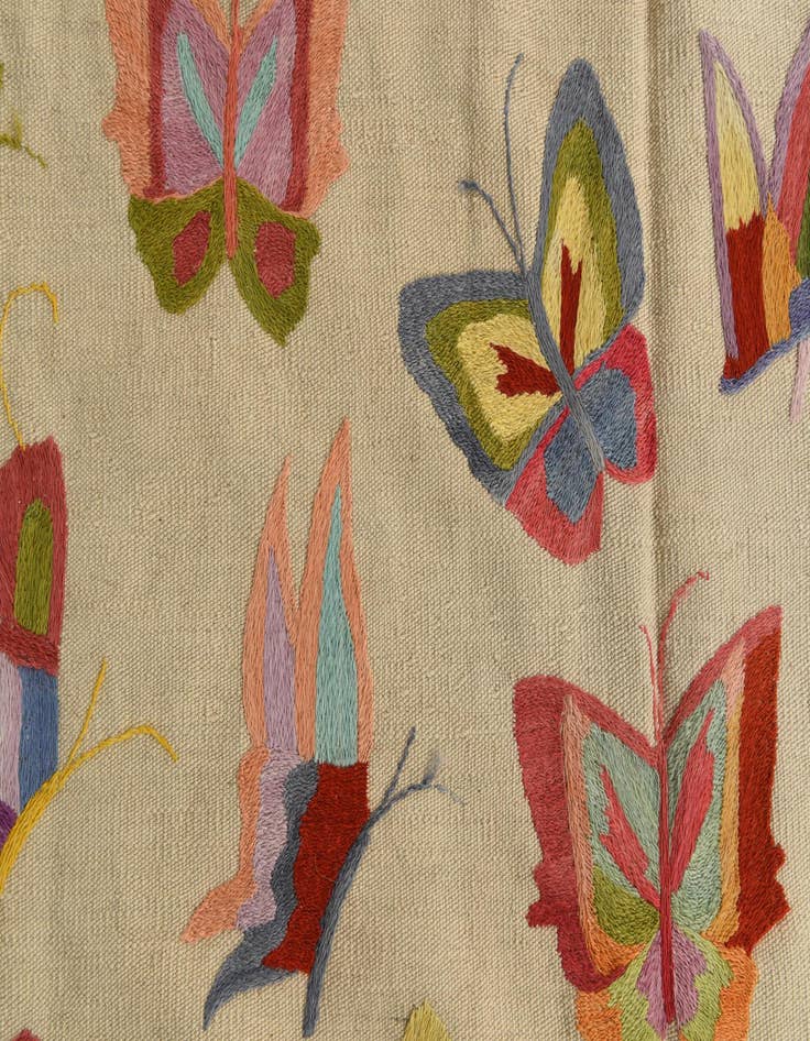 Detail image of  6' 7 x 9' 2  Hand Woven Kilim Suzani Wool Rug