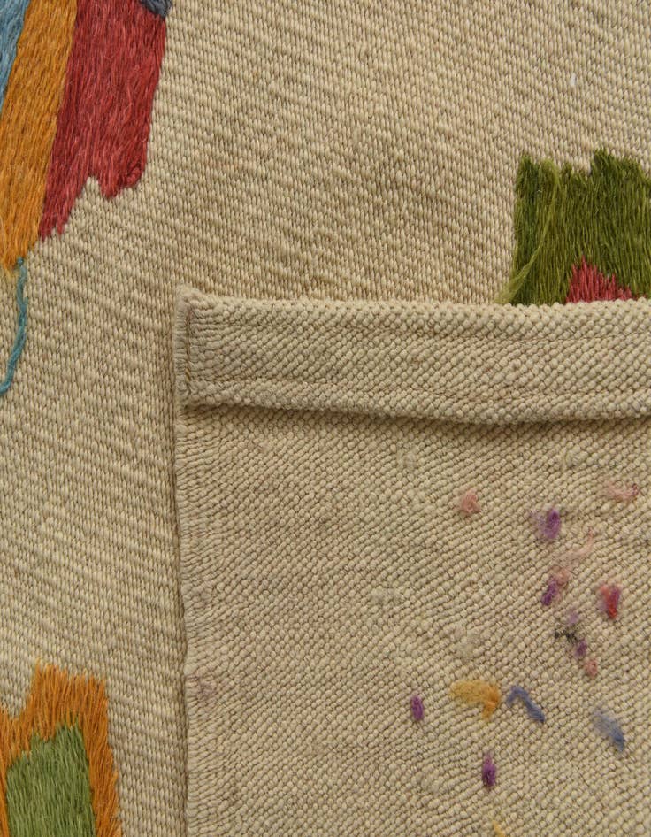 Detail image of  6' 7 x 9' 2  Hand Woven Kilim Suzani Wool Rug