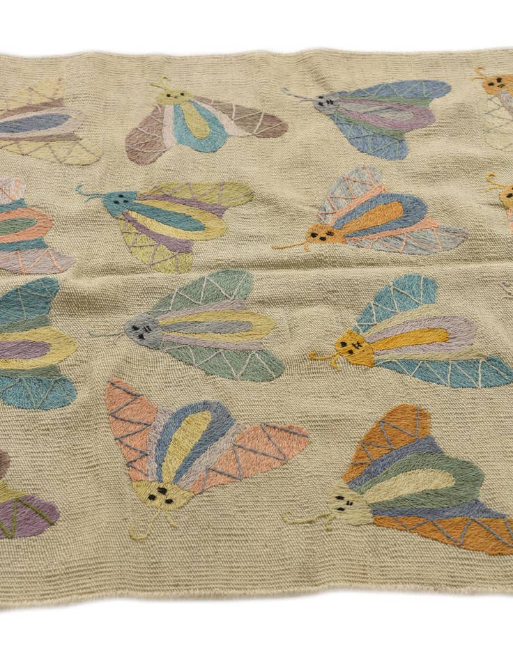 Detail image of  3' x 4' 8  Hand Woven Kilim Suzani Wool Rug