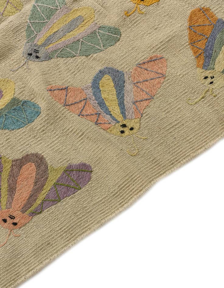 Detail image of  3' x 4' 8  Hand Woven Kilim Suzani Wool Rug