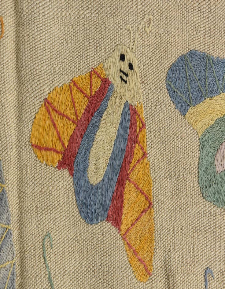 Detail image of  3' x 4' 8  Hand Woven Kilim Suzani Wool Rug