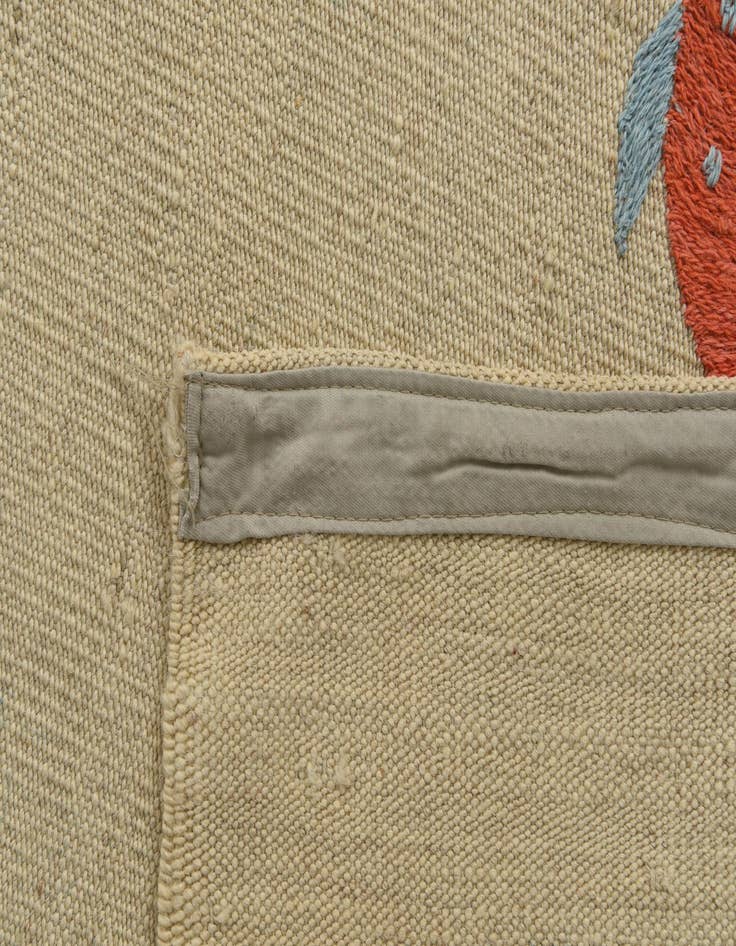 Detail image of  6' 7 x 9' 7  Hand Woven Kilim Suzani Wool Rug