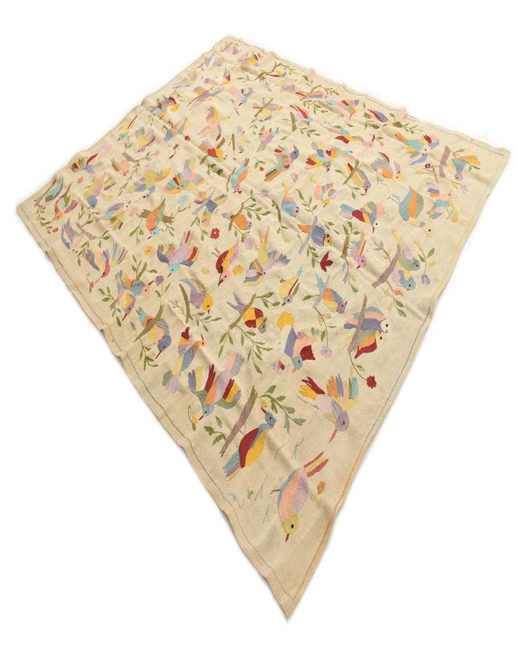 Detail image of  7' 6 x 9' 3  Hand Woven Kilim Suzani Wool Rug