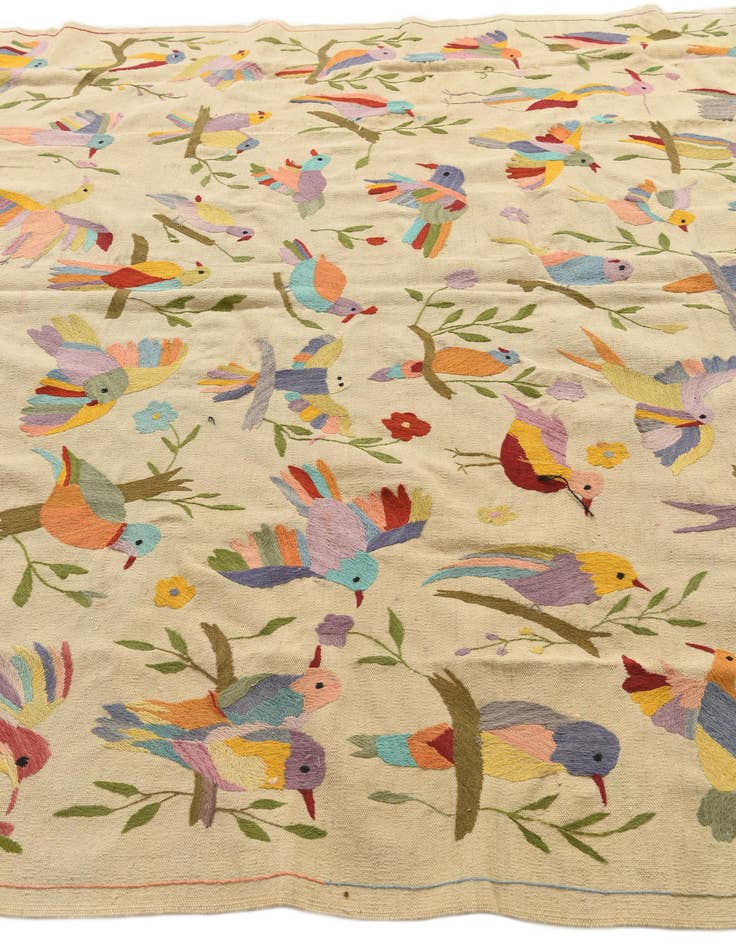 Detail image of  7' 6 x 9' 3  Hand Woven Kilim Suzani Wool Rug