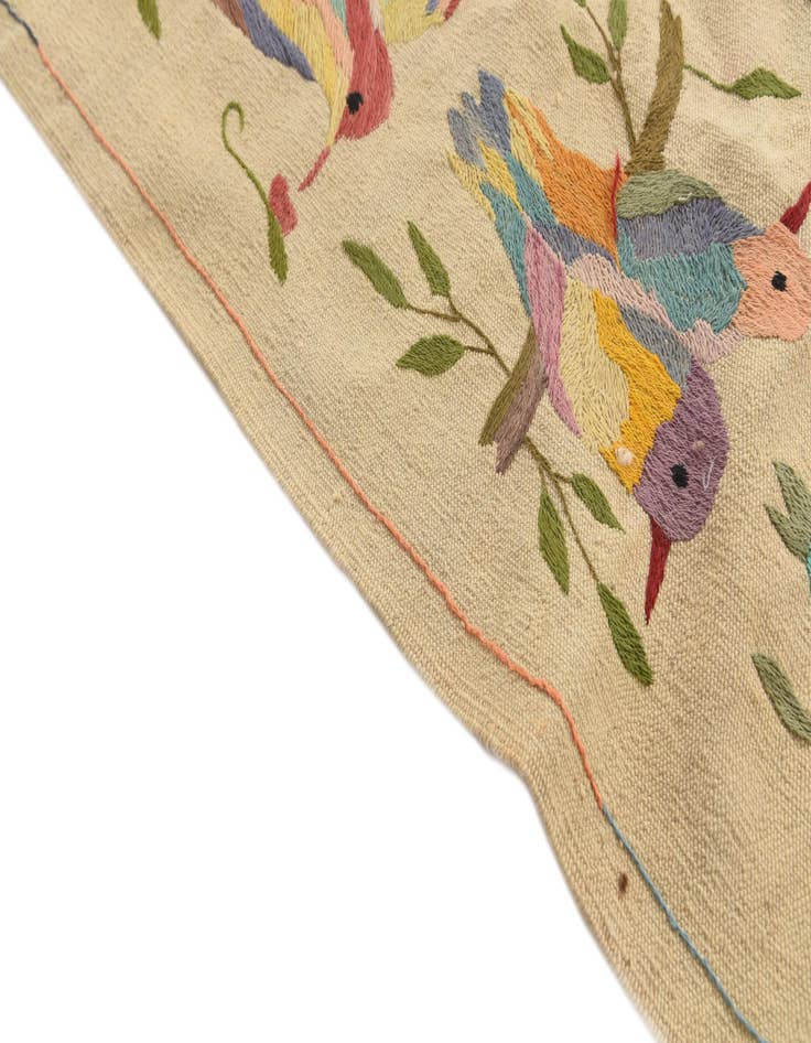 Detail image of  7' 6 x 9' 3  Hand Woven Kilim Suzani Wool Rug