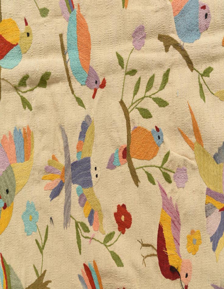 Detail image of  7' 6 x 9' 3  Hand Woven Kilim Suzani Wool Rug