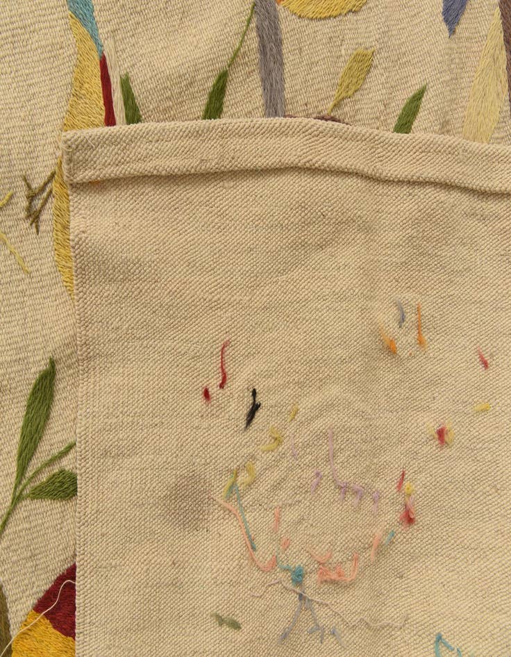 Detail image of  7' 6 x 9' 3  Hand Woven Kilim Suzani Wool Rug