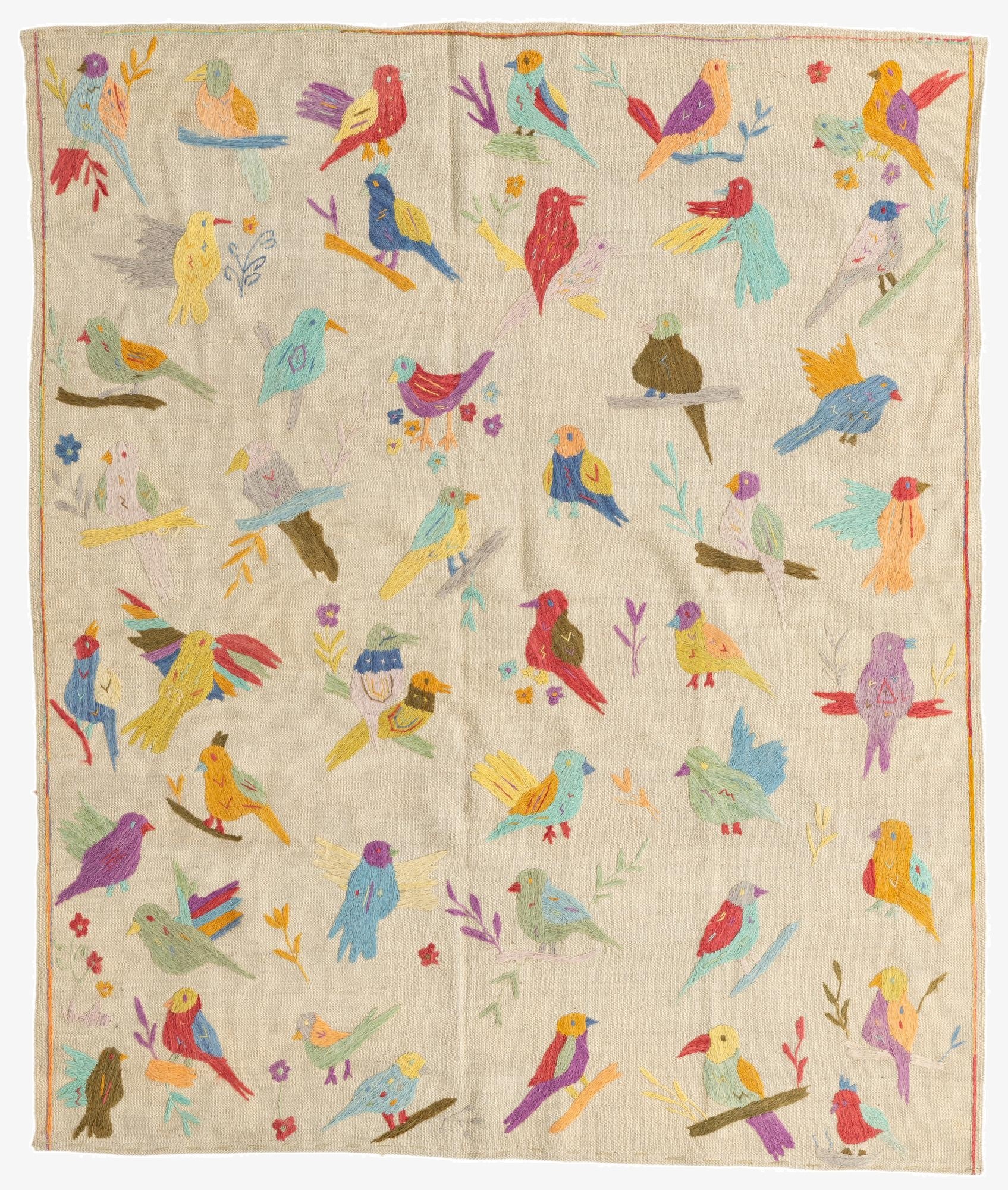  5' 1 x 6'  Hand Woven Kilim Suzani Wool Rug