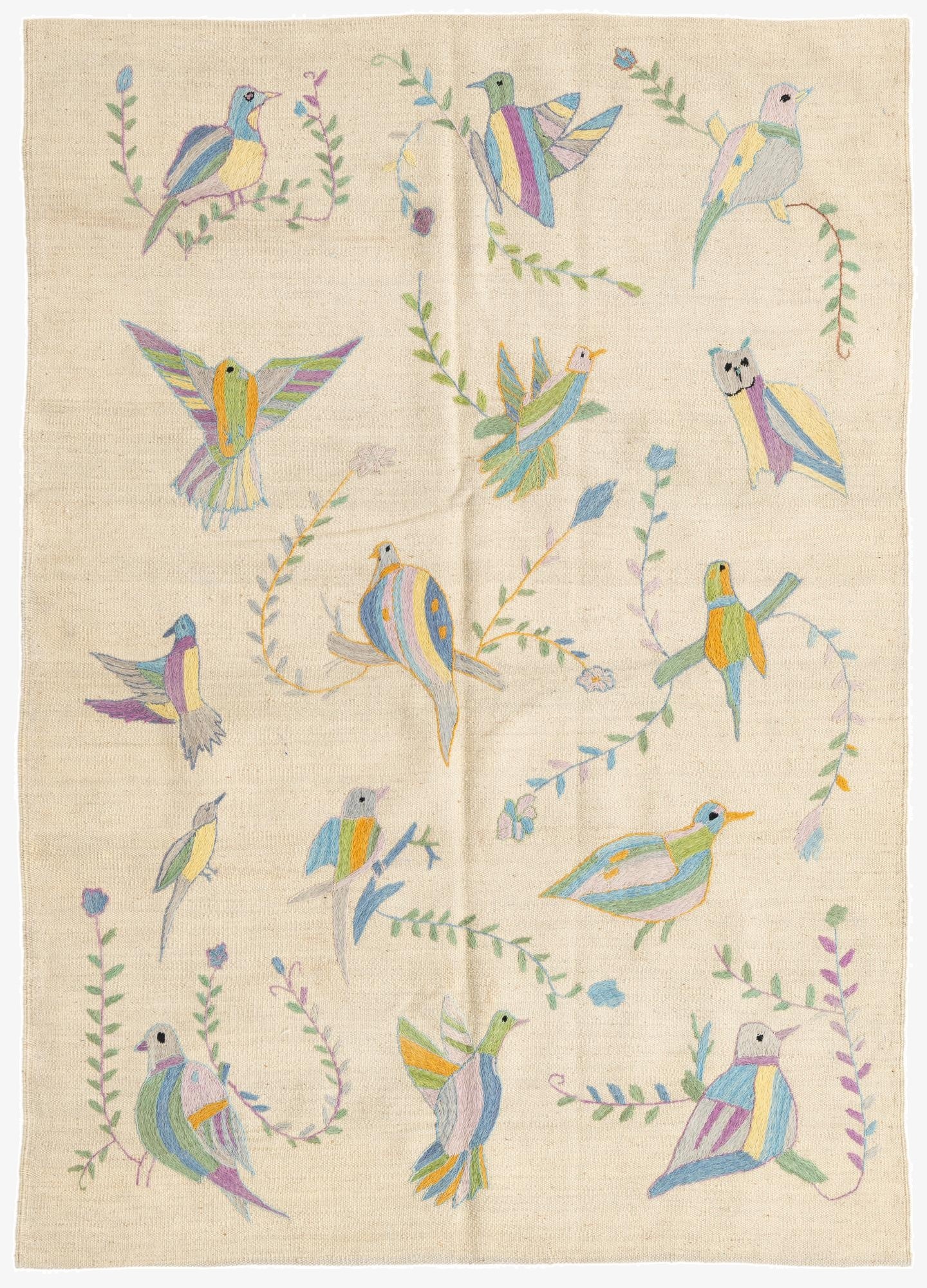  4' x 6'  Hand Woven Kilim Suzani Wool Rug