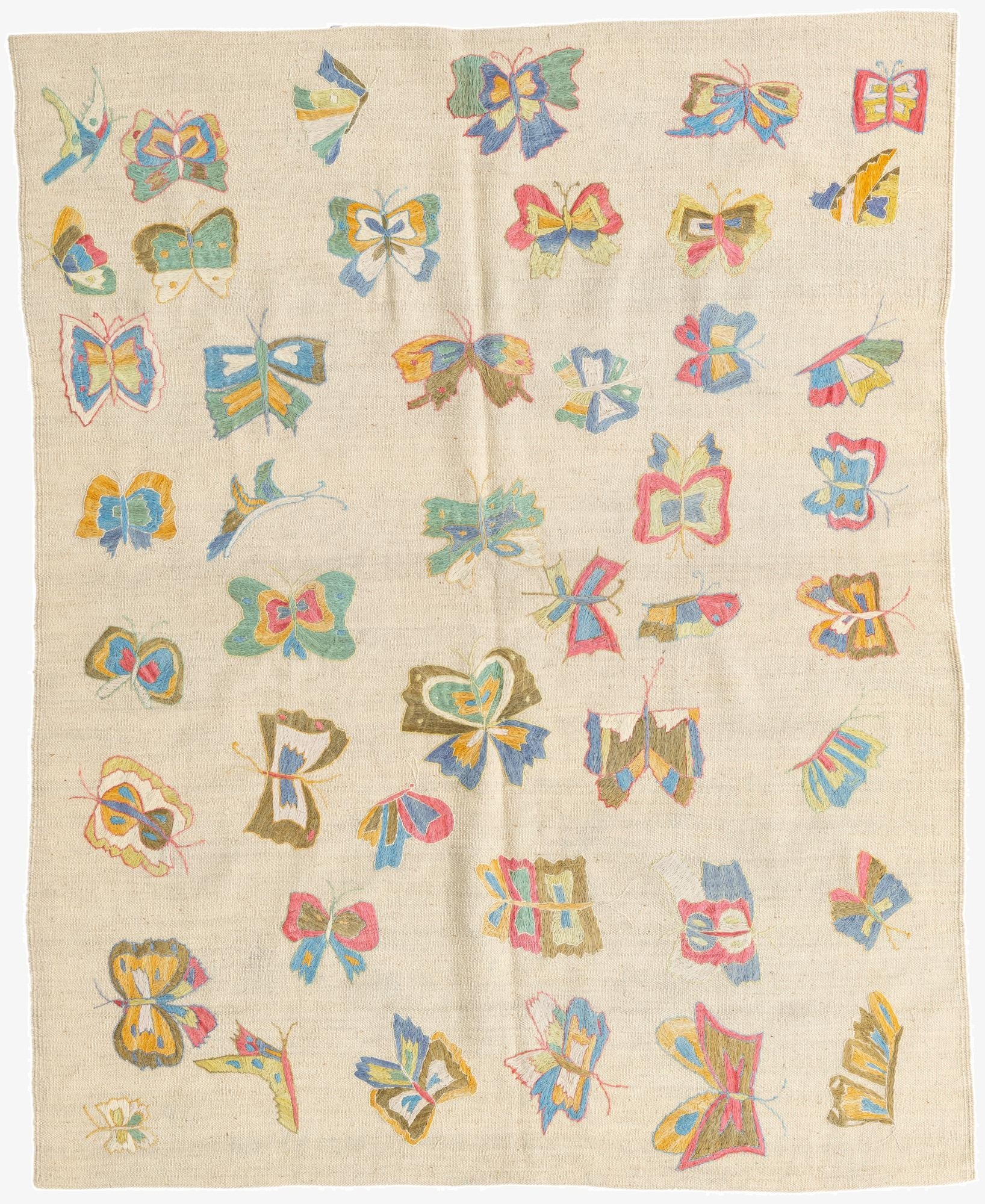  5' x 6' 4  Hand Woven Kilim Suzani Wool Rug