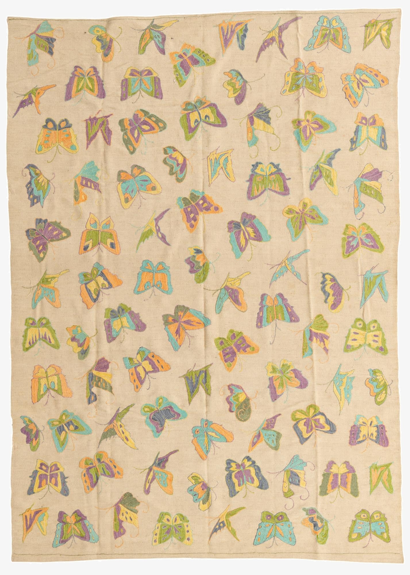  6' 5 x 9'  Hand Woven Kilim Suzani Wool Rug