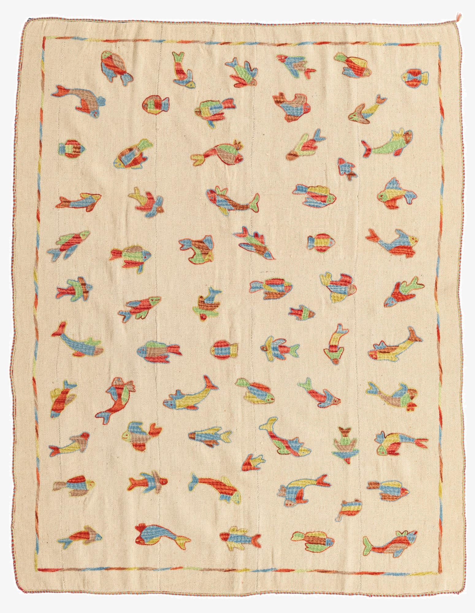  5' x 6' 5  Hand Woven Kilim Suzani Wool Rug