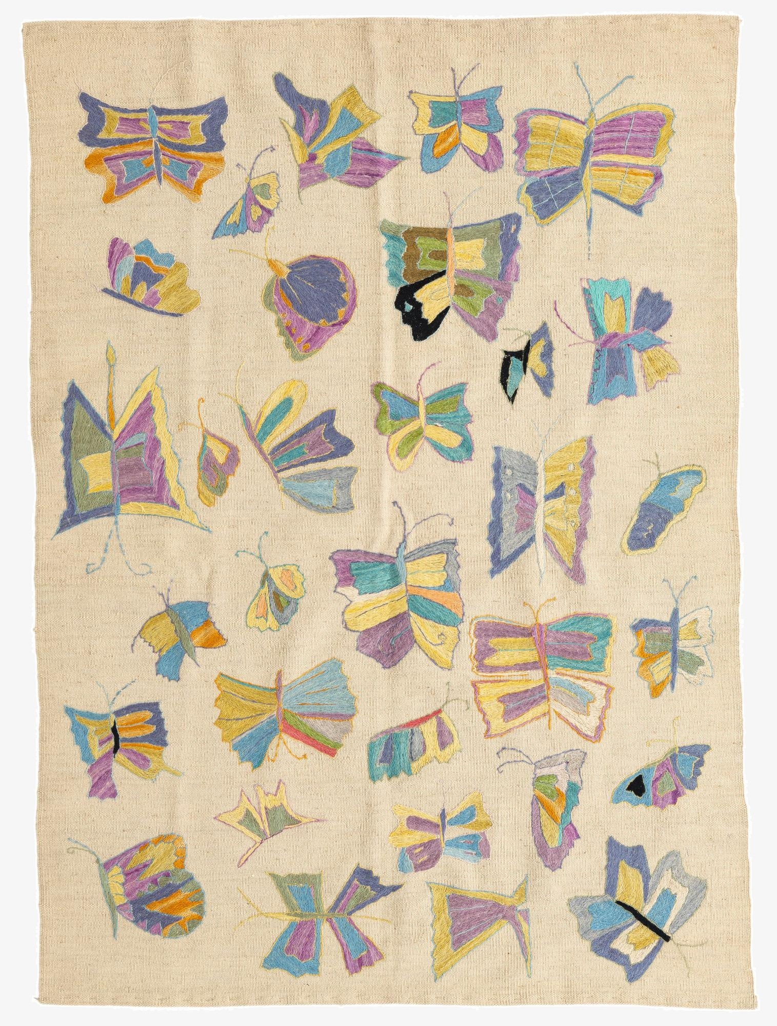  4' 1 x 5' 9  Hand Woven Kilim Suzani Wool Rug