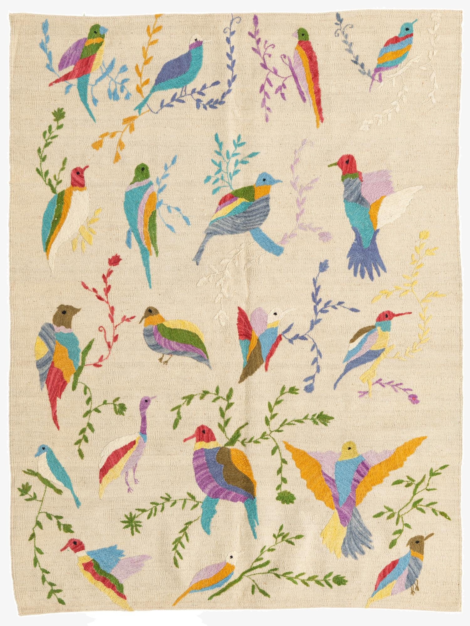  4' 2 x 5' 7  Hand Woven Kilim Suzani Wool Rug