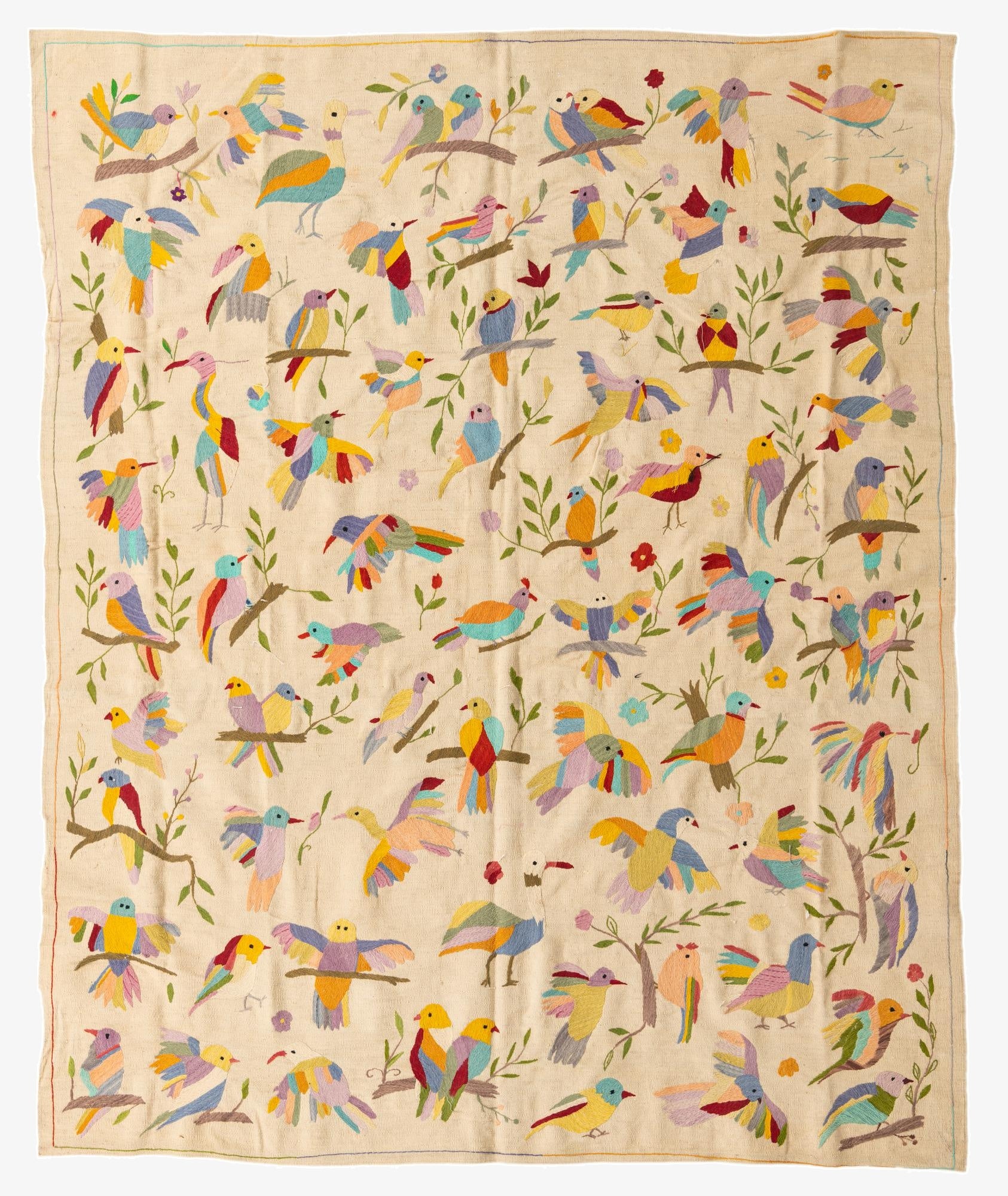  7' 6 x 9' 3  Hand Woven Kilim Suzani Wool Rug