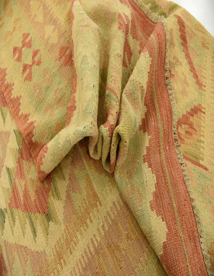 Detail image of  3' 7 x 5' 8  Hand Woven Kilim Waziri Wool Rug