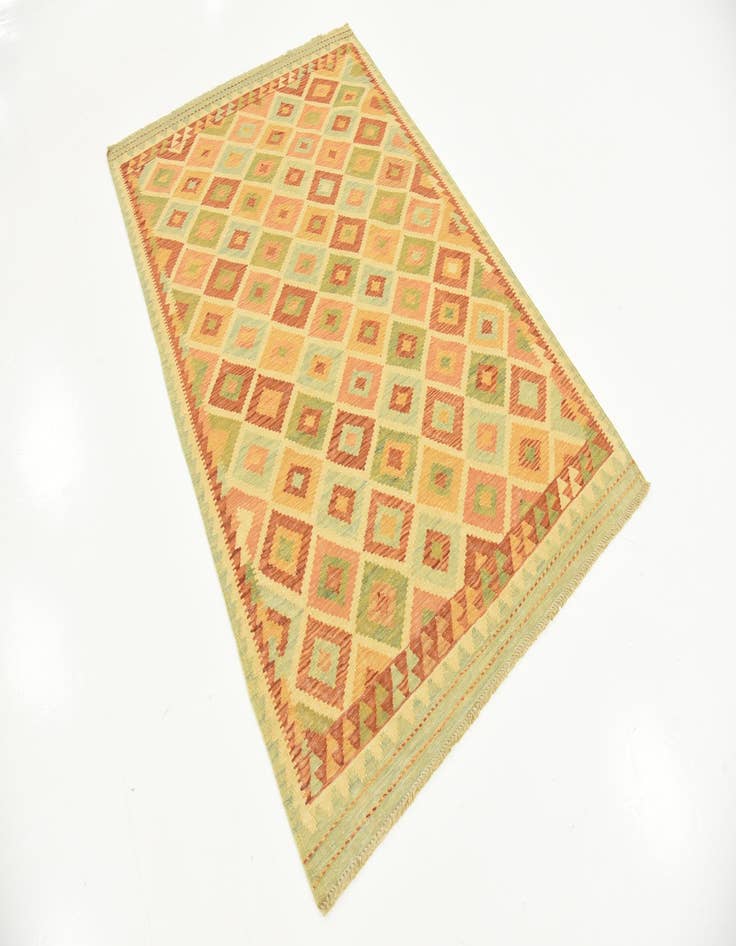 Detail image of  3' 10 x 6'  Hand Woven Kilim Waziri Wool Rug