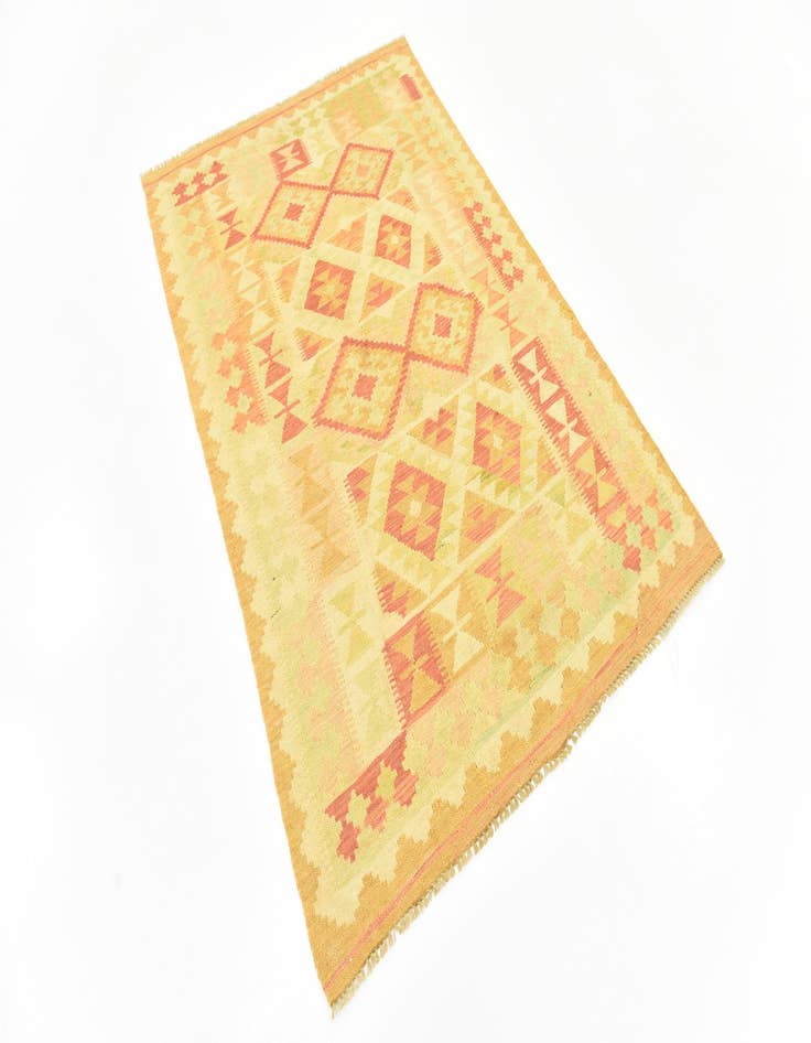 Detail image of  3' 8 x 6' 10  Hand Woven Kilim Waziri Wool Rug