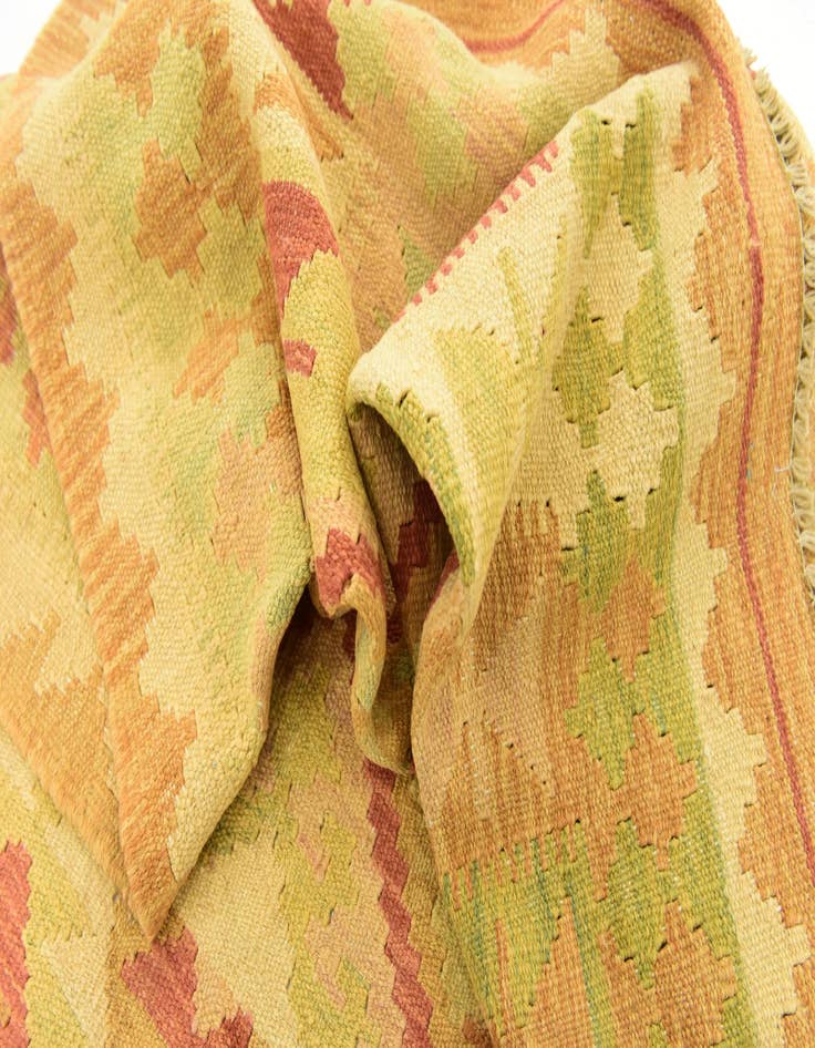 Detail image of  3' 8 x 6' 10  Hand Woven Kilim Waziri Wool Rug