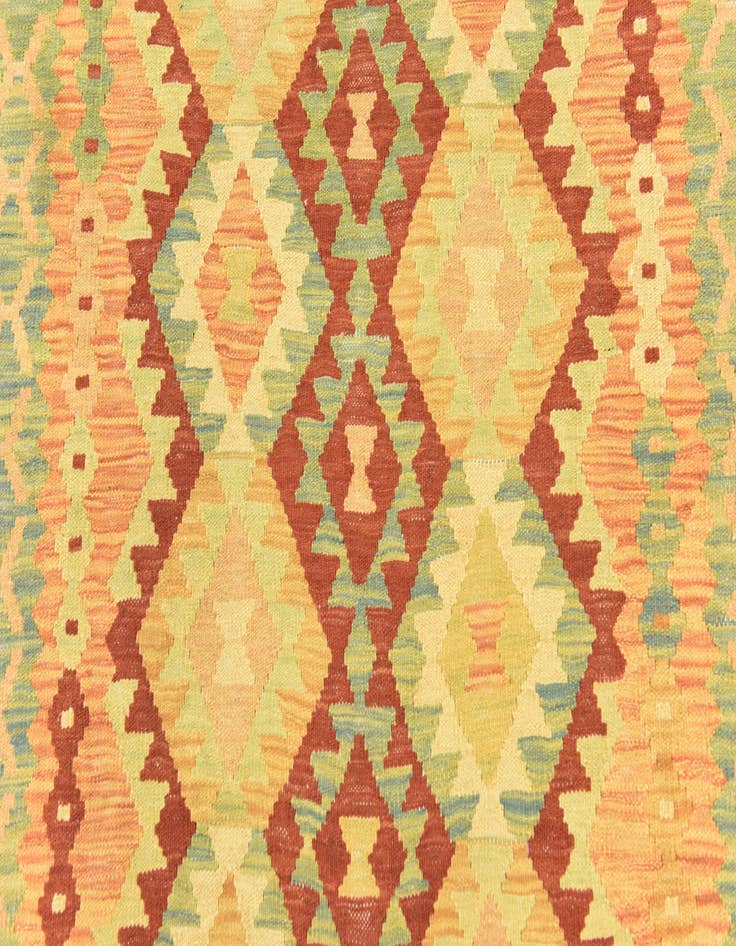 Detail image of  4' 2 x 6'  Hand Woven Kilim Waziri Wool Rug