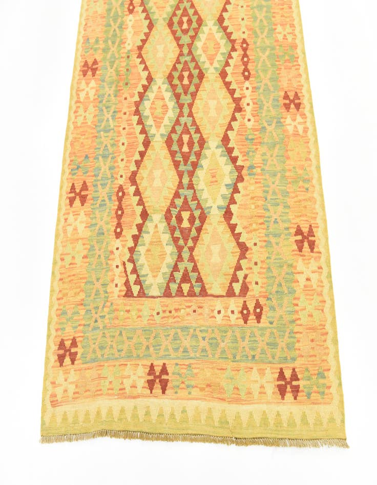 Detail image of  4' 2 x 6'  Hand Woven Kilim Waziri Wool Rug