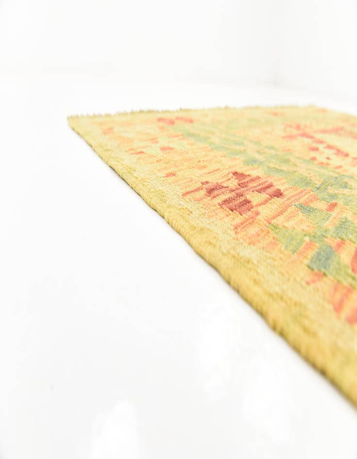 Detail image of  4' 2 x 6'  Hand Woven Kilim Waziri Wool Rug