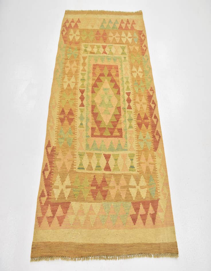 Detail image of  3' 4 x 5'  Hand Woven Kilim Waziri Wool Rug