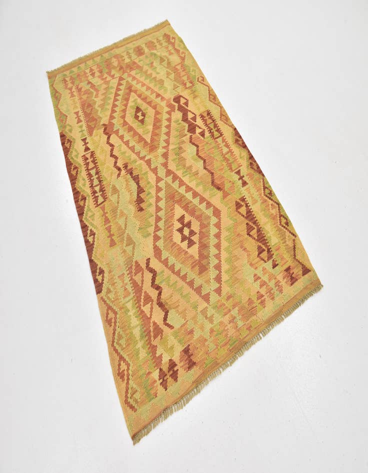 Detail image of  3' 3 x 5' 2  Hand Woven Kilim Waziri Wool Rug