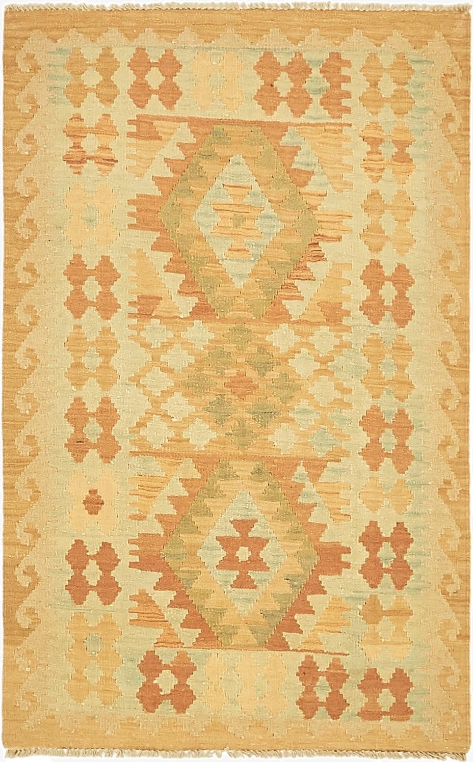  2' 7 x 4' 2  Hand Woven Kilim Waziri Wool Rug