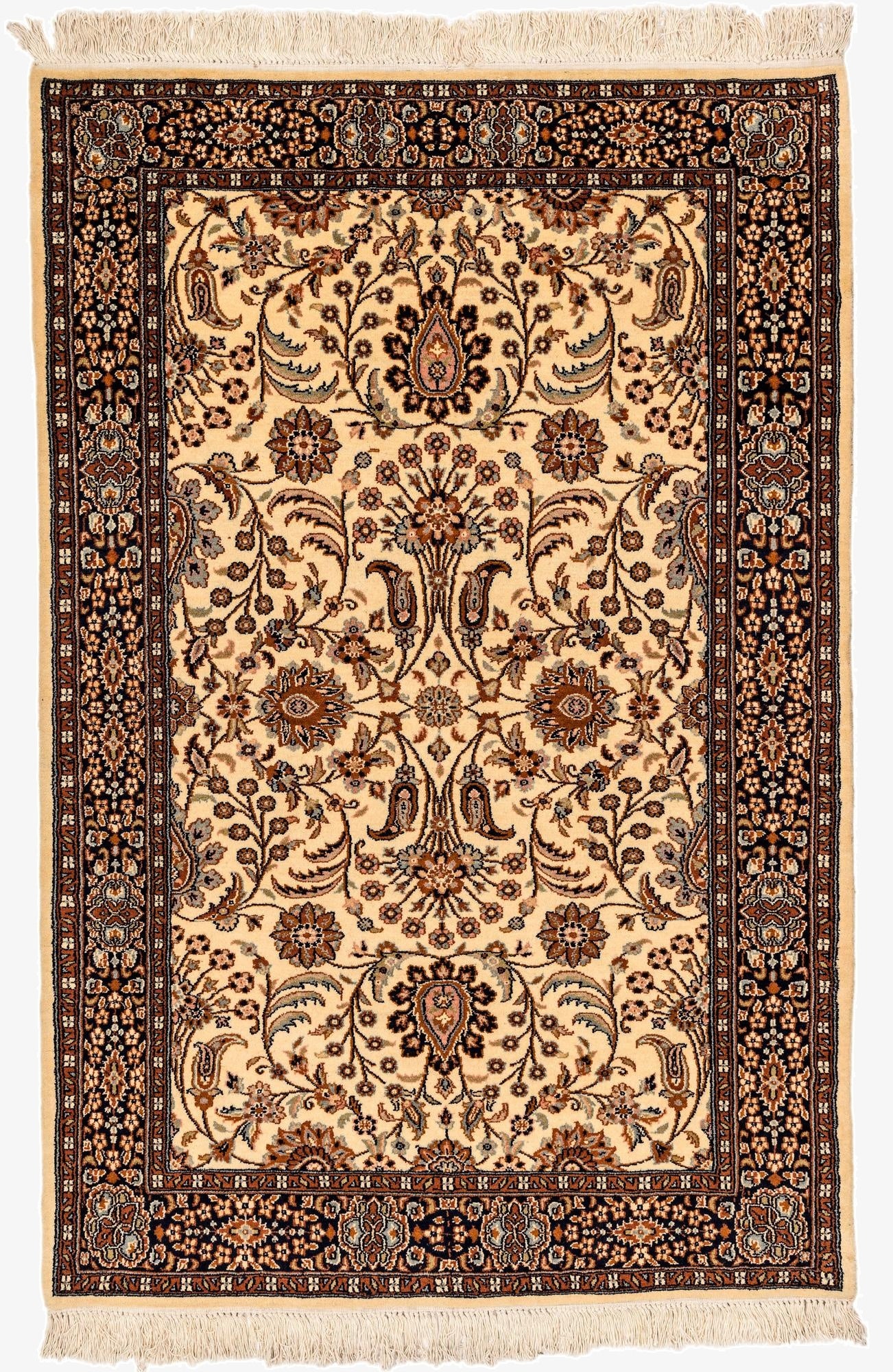  4' 2 x 6' 2  Hand Knotted Lahour Oriental Wool Rug