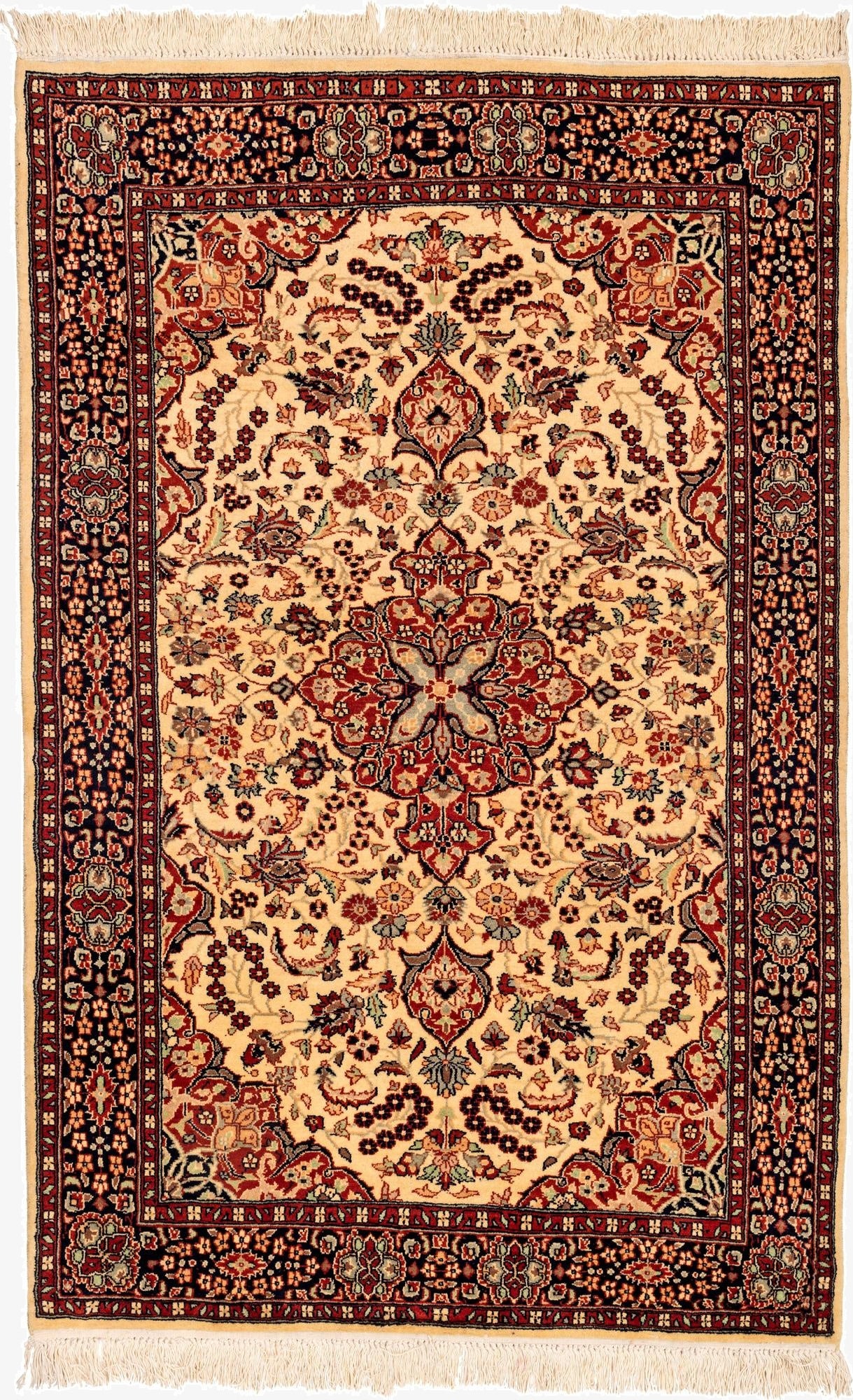  4' 2 x 6' 3  Hand Knotted Lahour Oriental Wool Rug