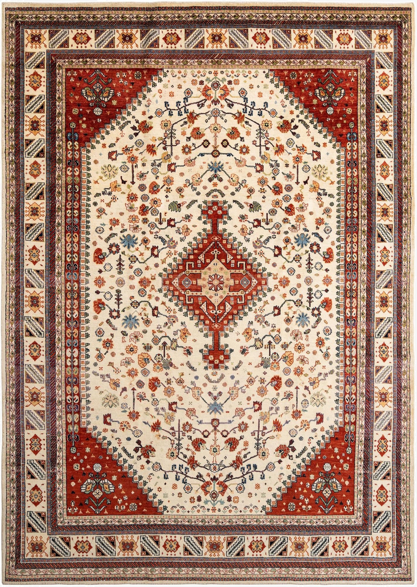  7' 11 x 11' 2  Hand Knotted Luribaft Rug