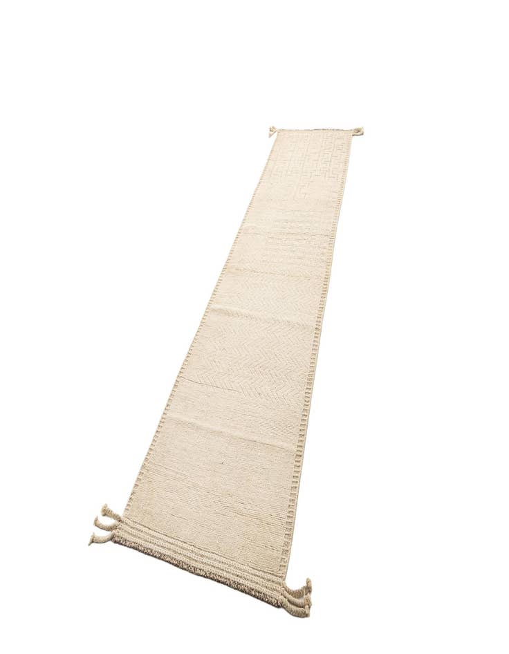 Detail image of  3' 1 x 12' 8  Hand Knotted Marok Kilim Rug