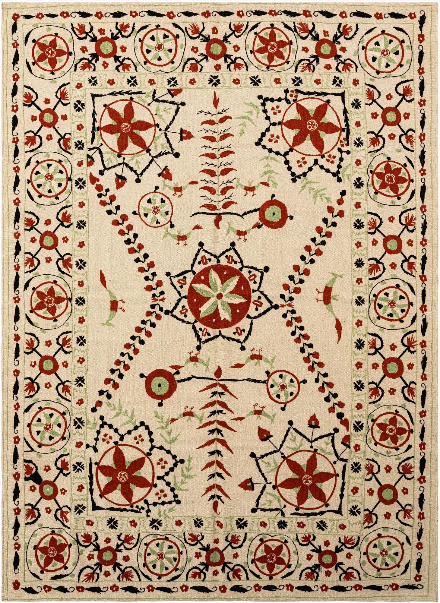  6' 10 x 9' 2  Hand Knotted Marok Kilim Rug