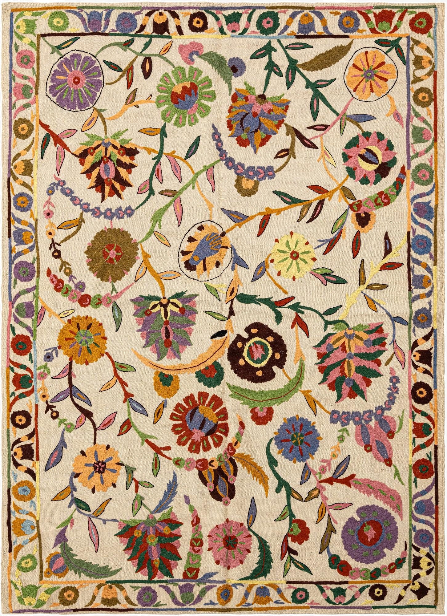  5' 5 x 7' 5  Hand Knotted Marok Kilim Rug