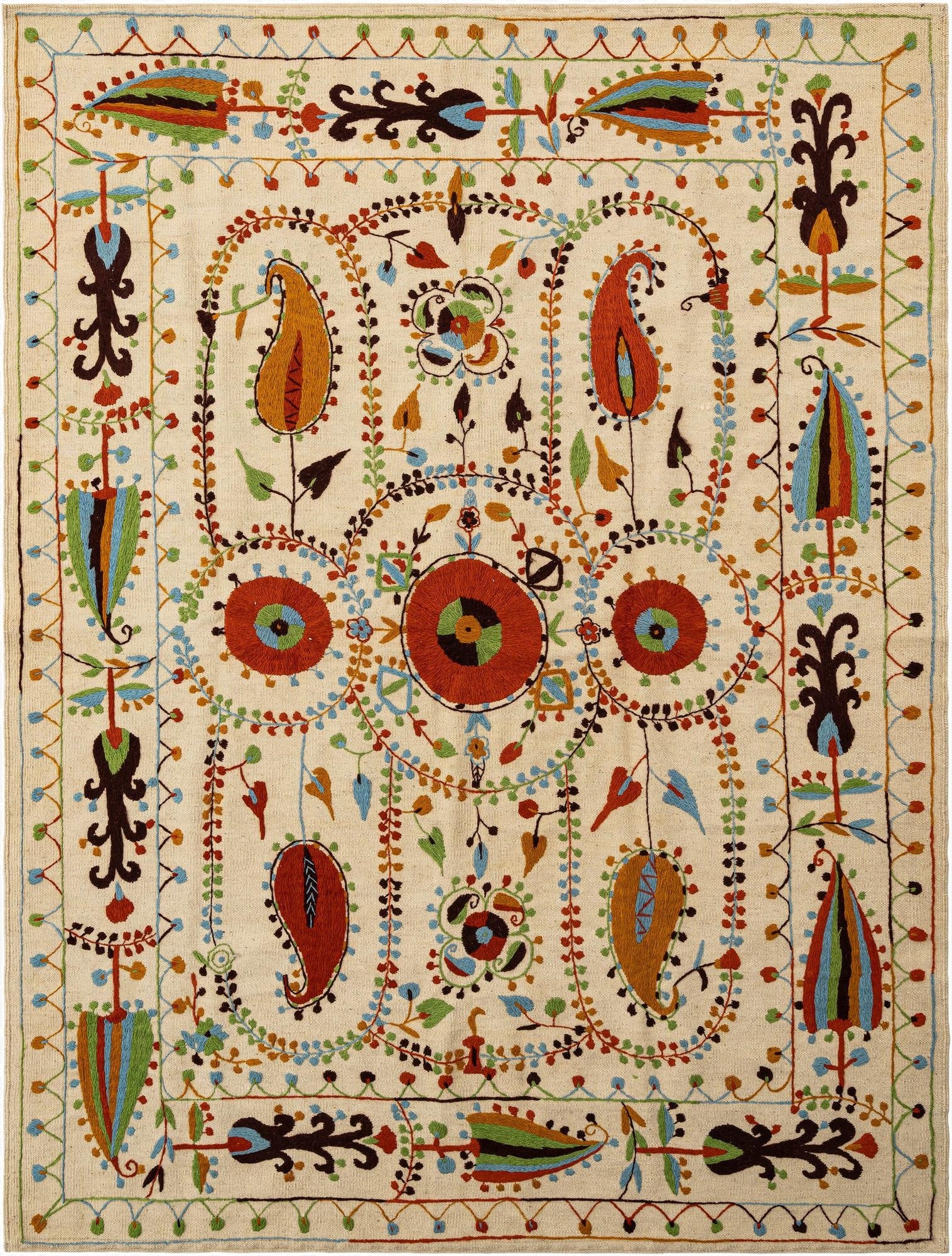  5' 9 x 7' 7  Hand Knotted Marok Kilim Rug