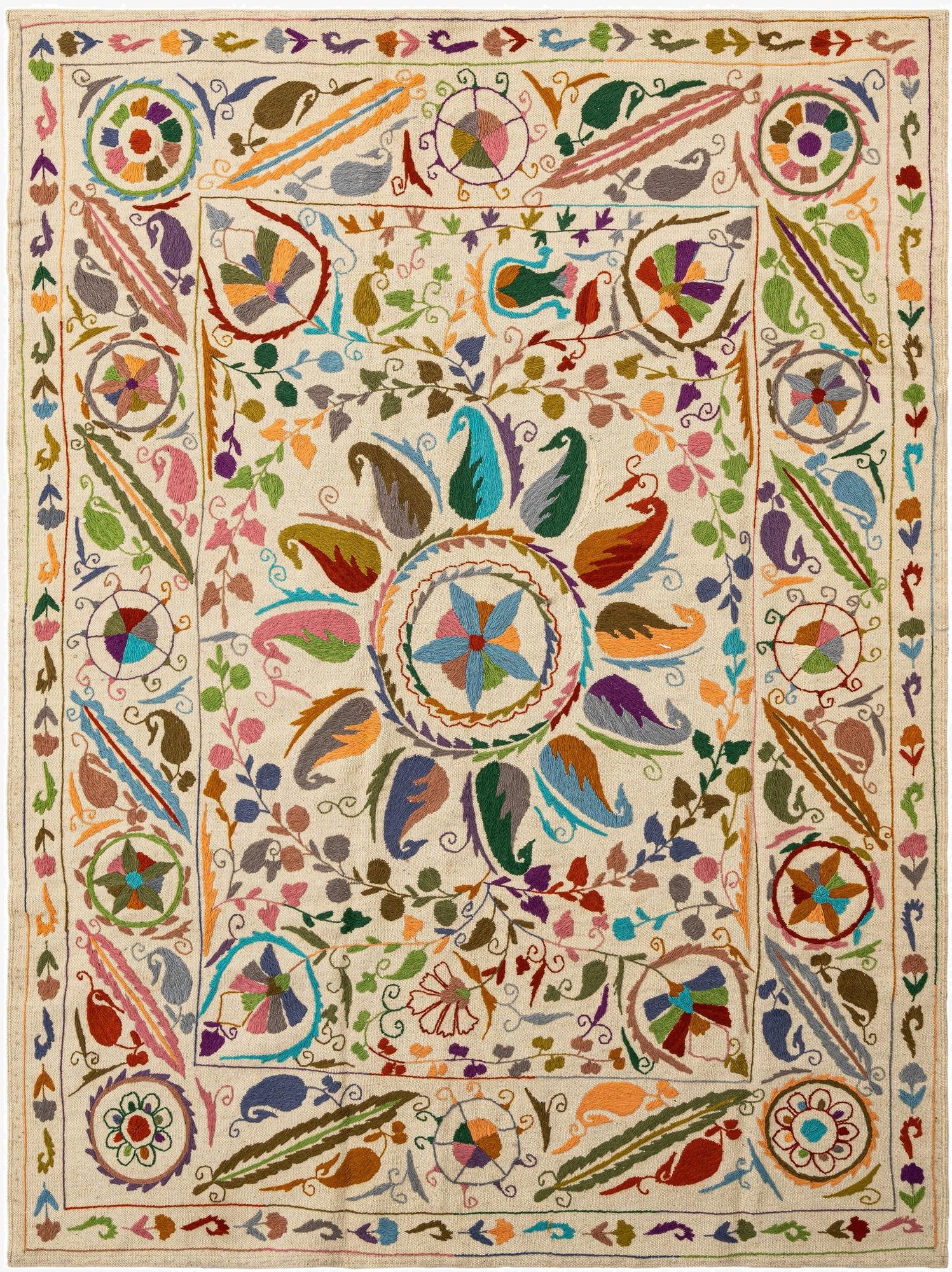  5' 9 x 7' 6  Hand Knotted Marok Kilim Rug