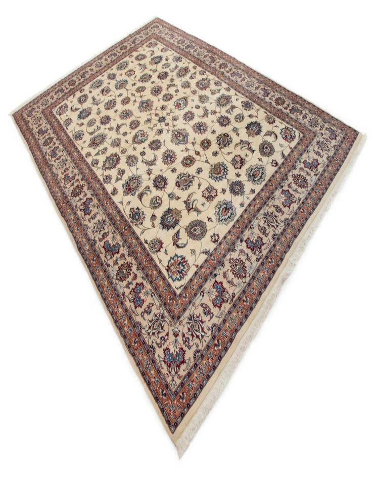 Detail image of  9' 9 x 13' 4  Hand Knotted Mashad Persian Wool Rug