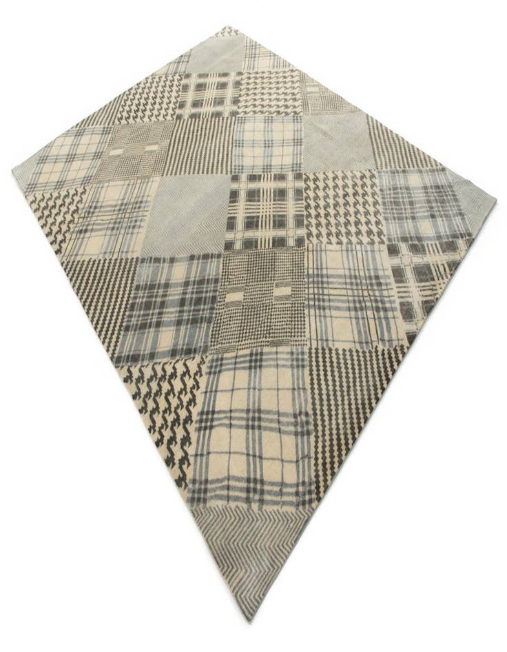 Detail image of  8' 1 x 9' 11  Hand Knotted Modern Manshu Wool Rug