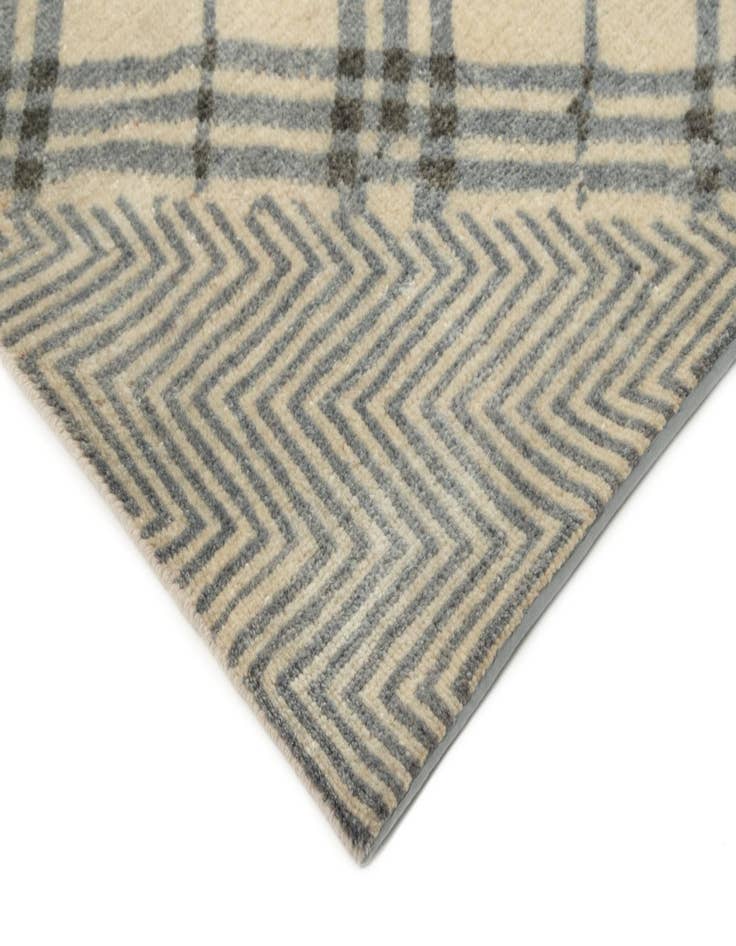 Detail image of  8' 1 x 9' 11  Hand Knotted Modern Manshu Wool Rug