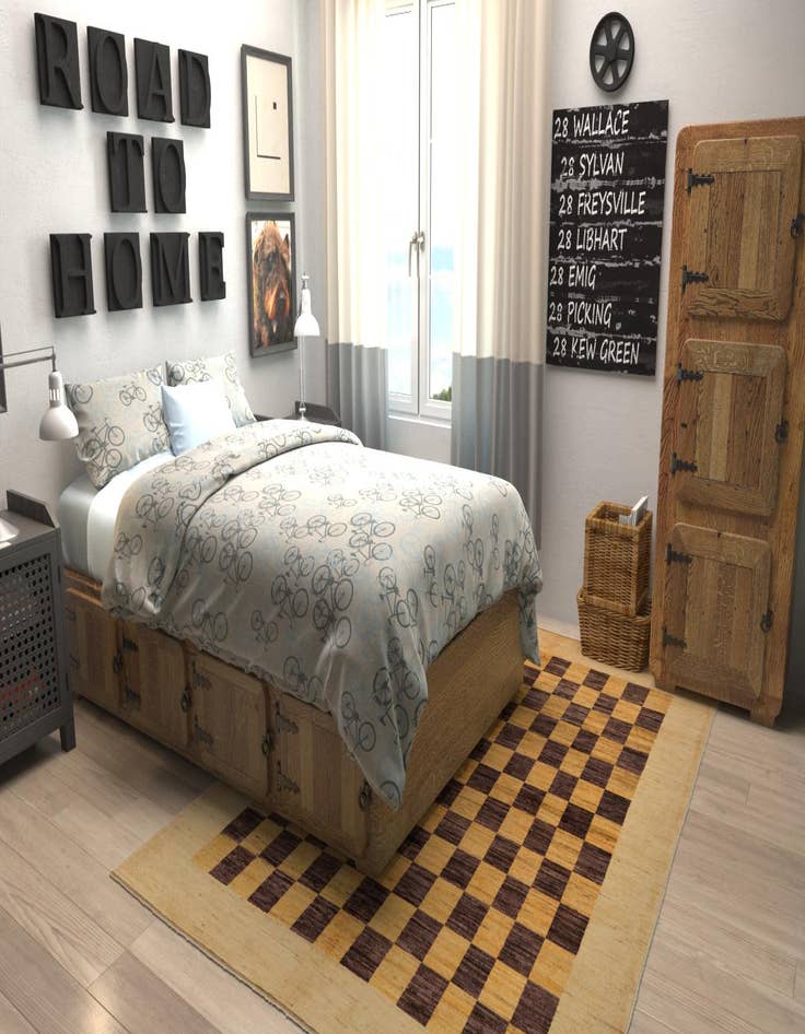 Detail image of  5' 8 x 7' 9  Hand Knotted Modern Ziegler Rug