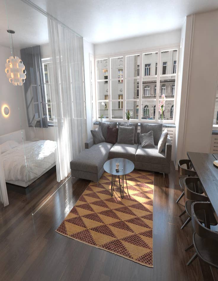 Detail image of  6' 5 x 9' 6  Hand Knotted Modern Ziegler Rug