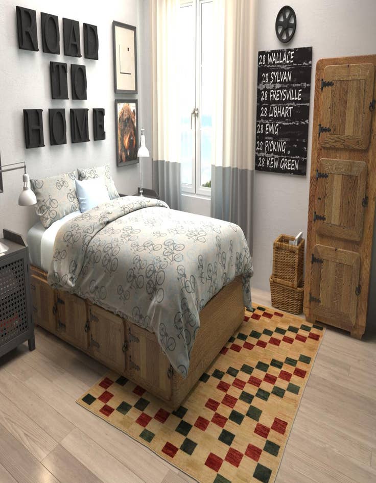 Detail image of  5' x 6' 7  Hand Knotted Modern Ziegler Rug