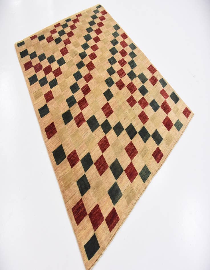 Detail image of  5' x 6' 7  Hand Knotted Modern Ziegler Rug