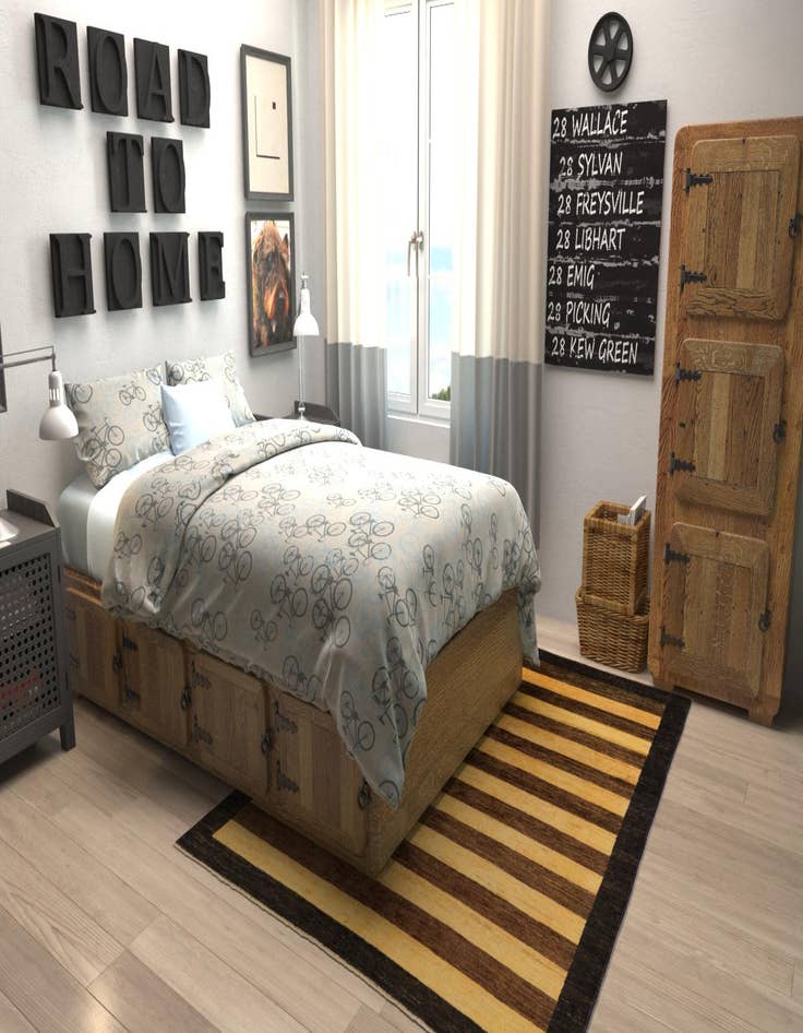 Detail image of  5' x 6' 3  Hand Knotted Modern Ziegler Rug