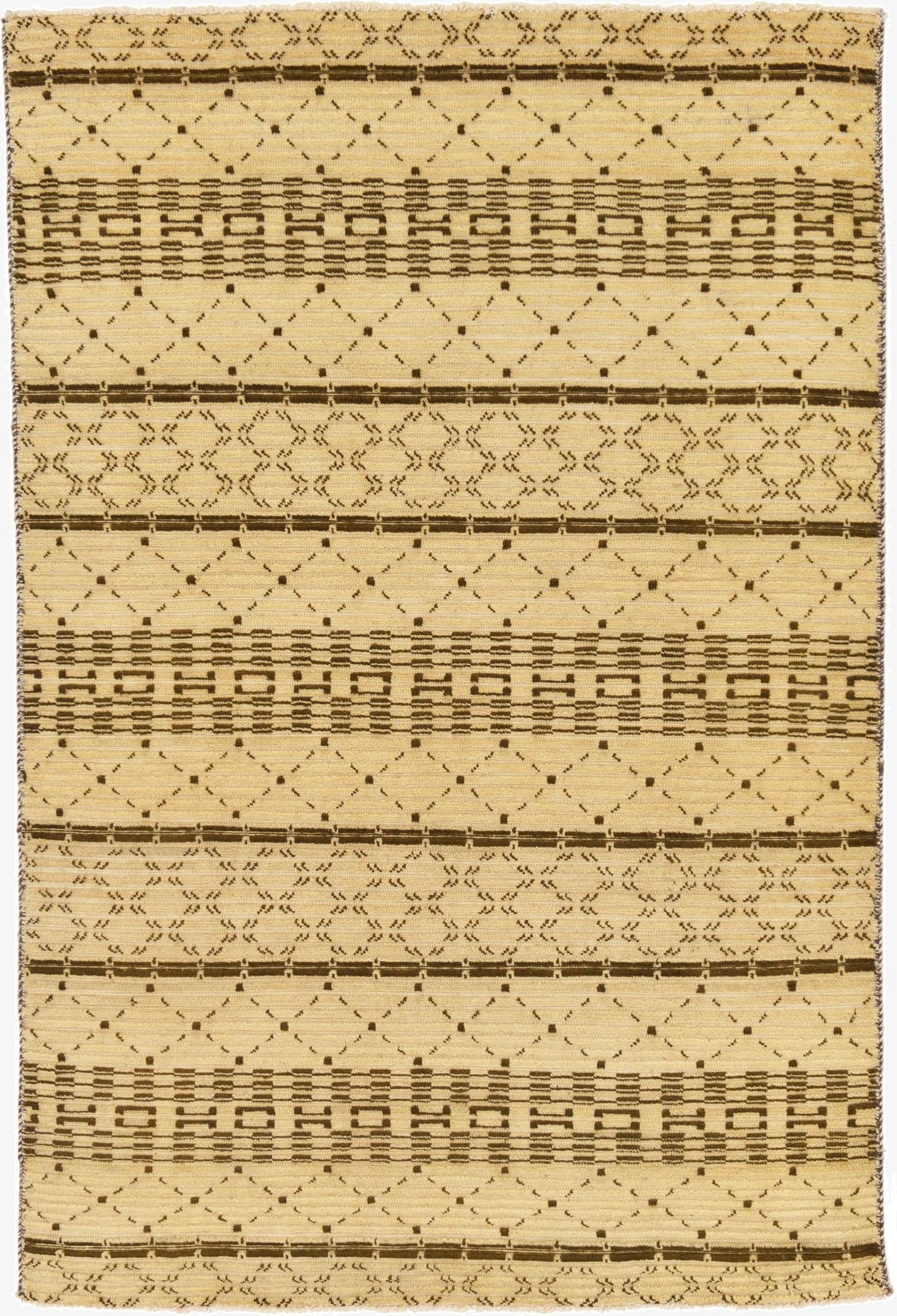  4' 5 x 6' 6  Hand Knotted Modern Ziegler Rug