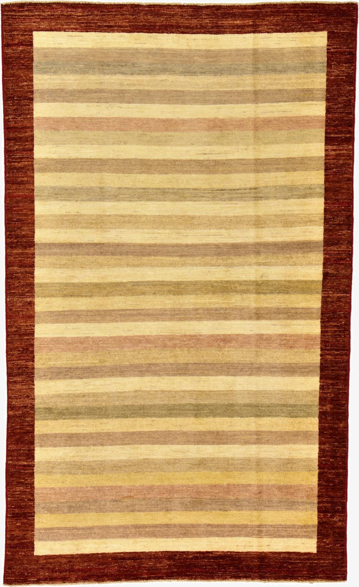  4' 1 x 6' 7  Hand Knotted Modern Ziegler Oriental Rug