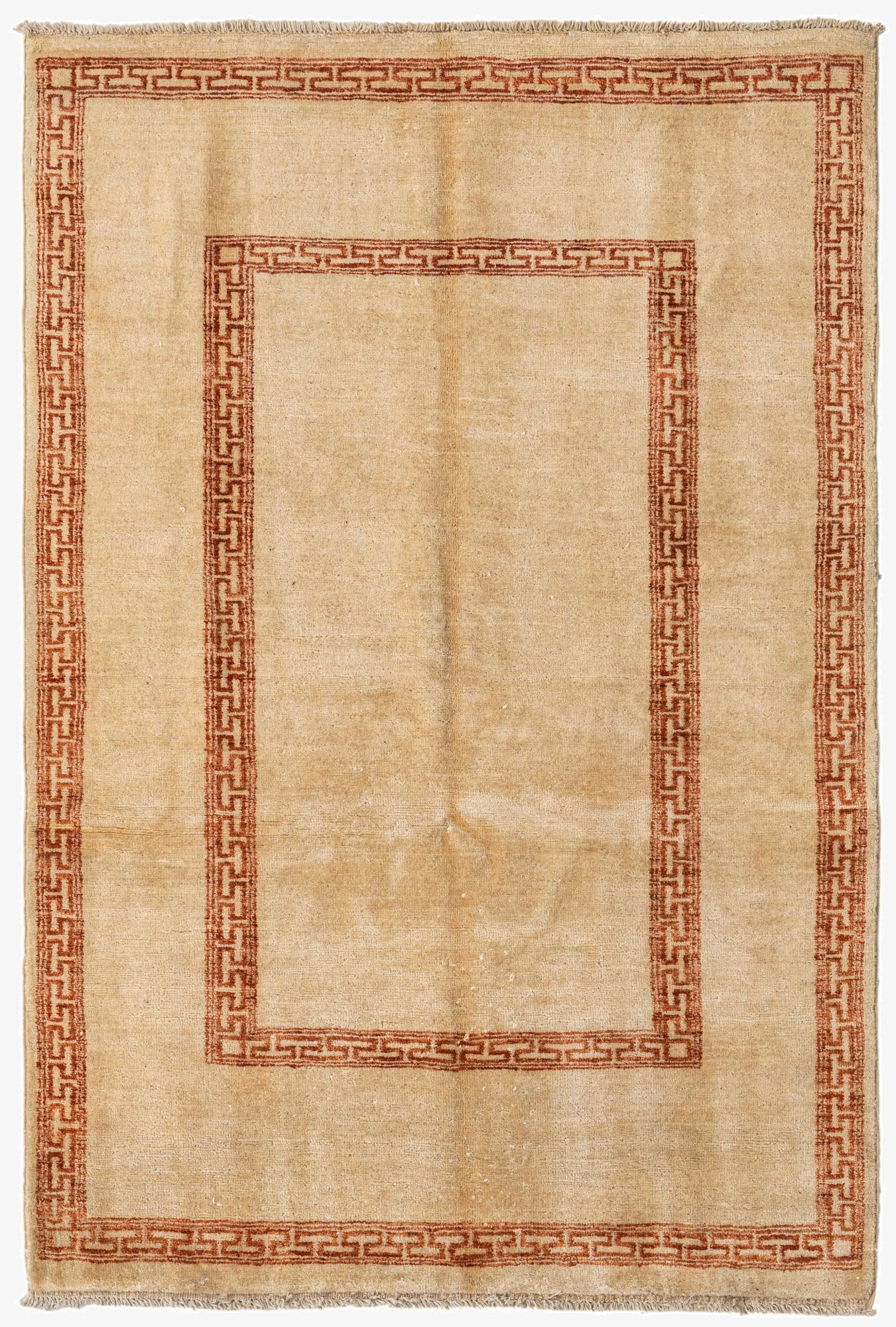  4' 1 x 6' 2  Hand Knotted Modern Ziegler Rug